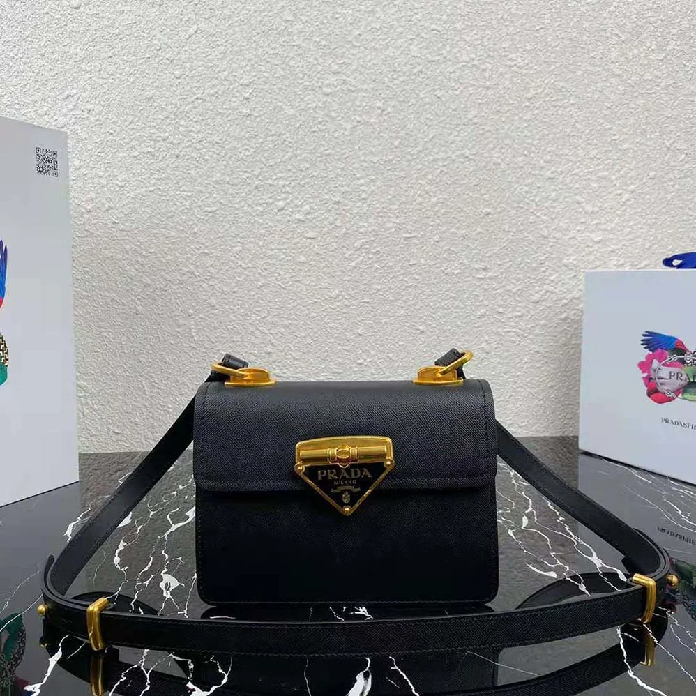 Prada Saffiano Leather Prada Symbole Bag for Women in Green Prada Saffiano Leather Prada Symbole Bag for Women in Green