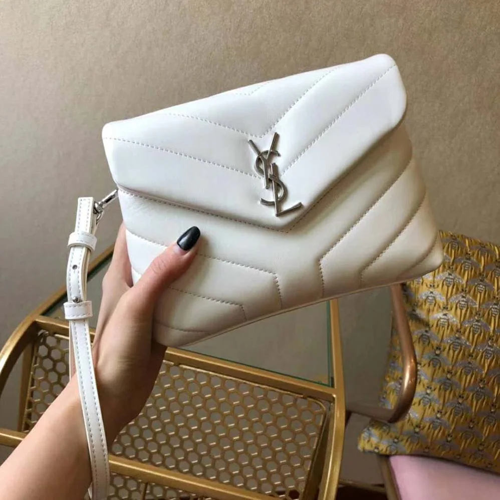 Saint Laurent YSL Small Loulou Bag Y Quilted Leather for Women in White Saint Laurent YSL Small Loulou Bag Y Quilted Leather for Women in White