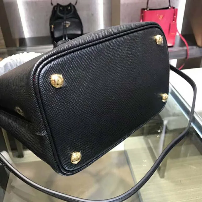 Prada Double Medium Bag in Saffiano Leather for Women in Black