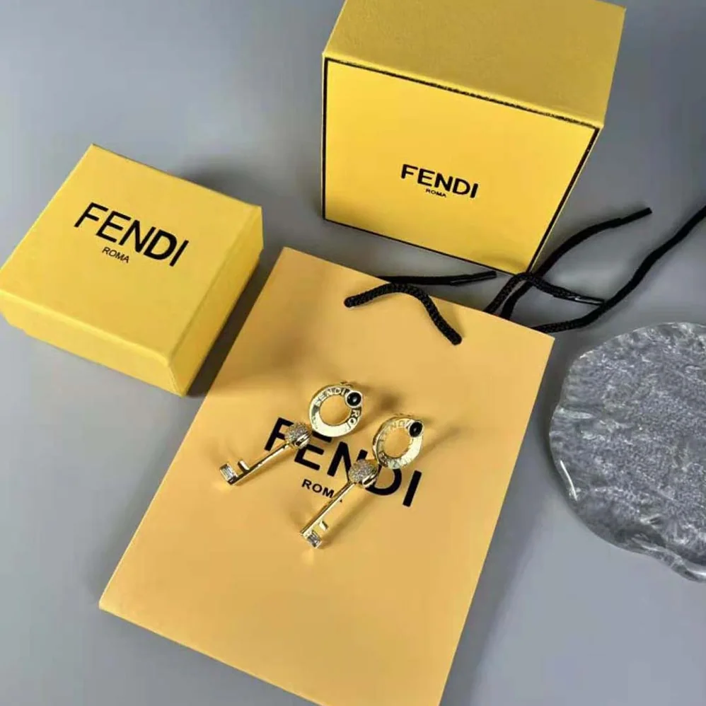 Fendi Master Key Earrings Gold for Women in Colored Earrings