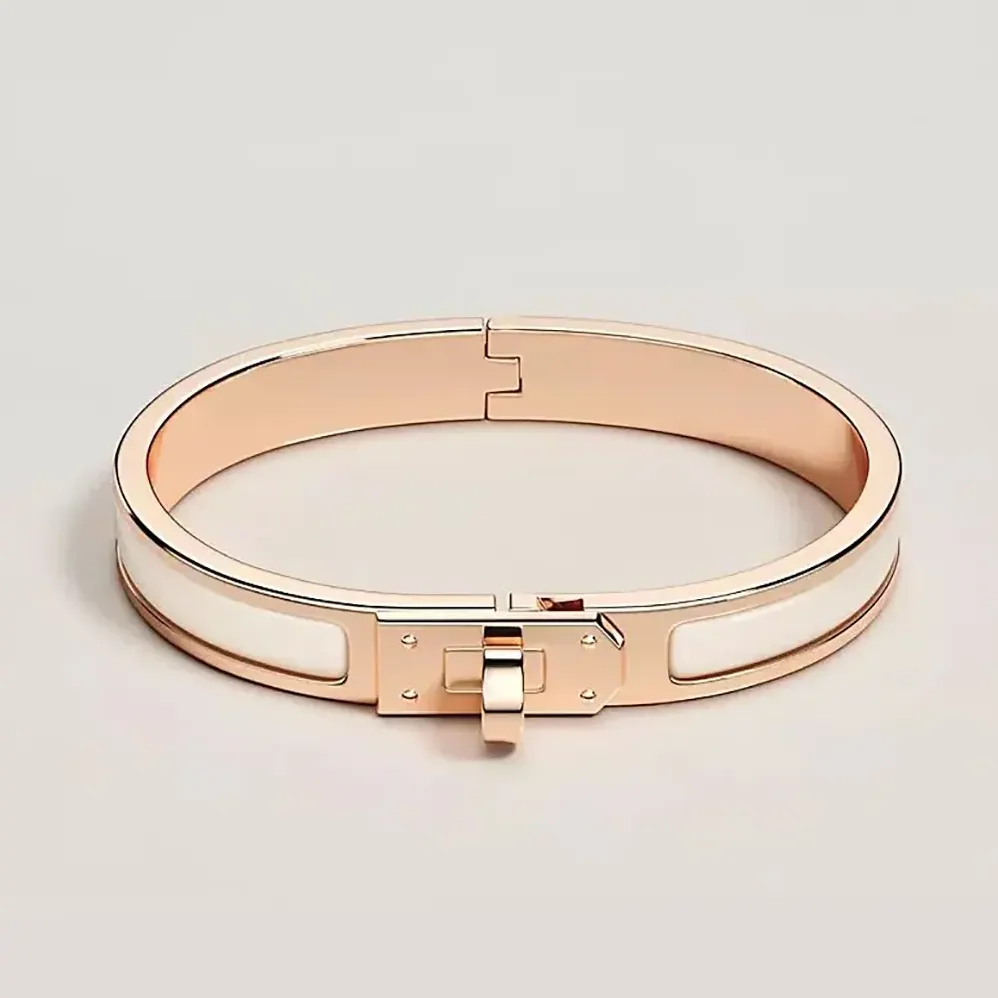 Hermes Mini Clic Kelly Bracelet for Unisex in White