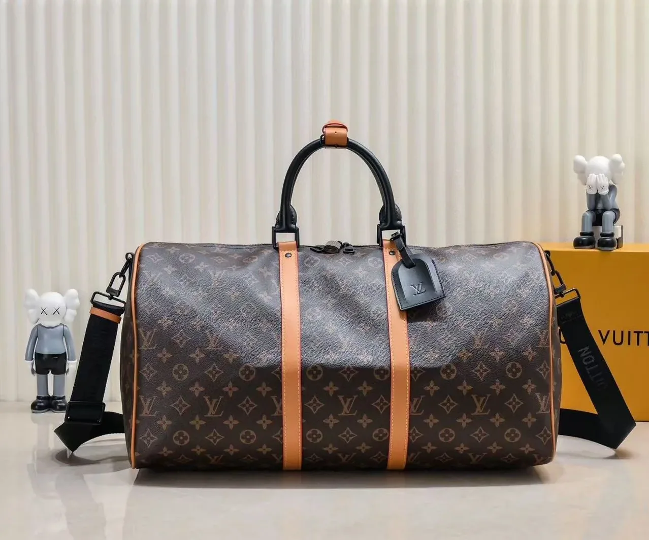 Louis Vuitton Keepall Bandouliere 45 Travel Bag in Brown Black Hardware Louis Vuitton Keepall Bandouliere 45 Travel Bag in Brown Black Hardware