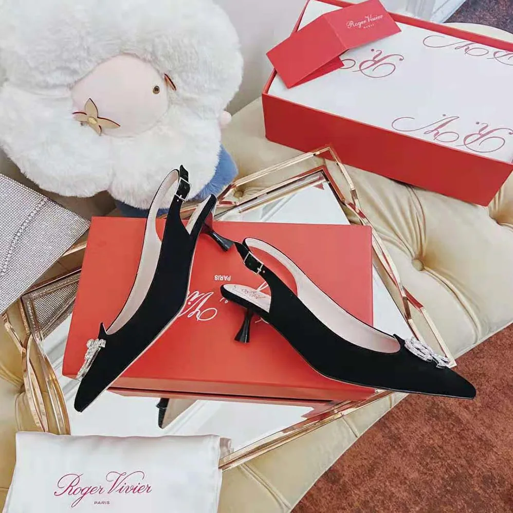 Roger Vivier I Love Vivier RV Jewel Slingback Pumps in Suede for Women