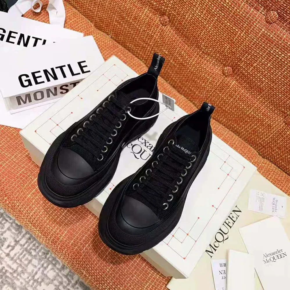 Alexander Mcqueen Tread Slick Lace Up for Women in Black