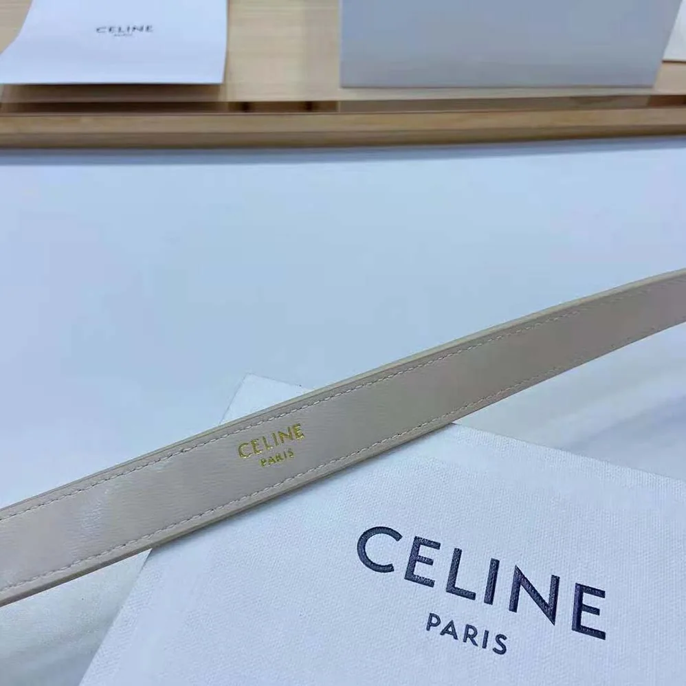 Celine Belt Bag Triomphe Belt in Shiny Calfskin for Women in White Celine Belt Bag Triomphe Belt in Shiny Calfskin for Women in White