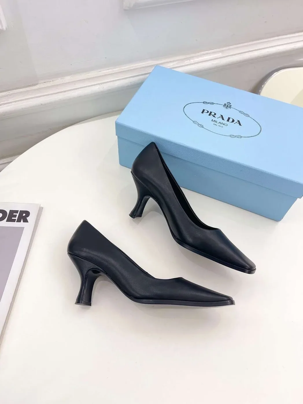 Prada Brushed Pumps Black