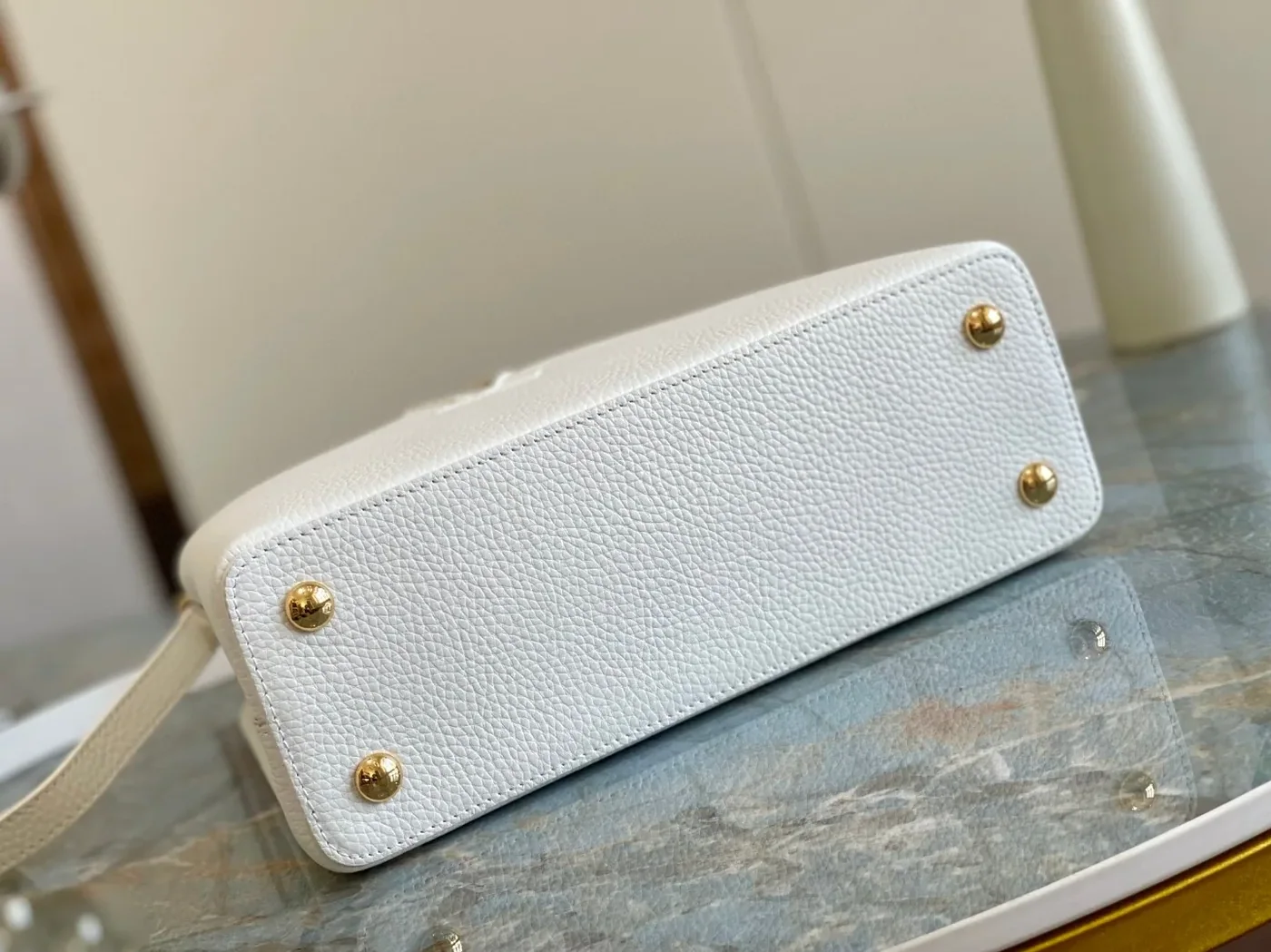 Louis Vuitton Capucines MM Top Handle Bag in White Gold Hardware Louis Vuitton Capucines MM Top Handle Bag in White Gold Hardware