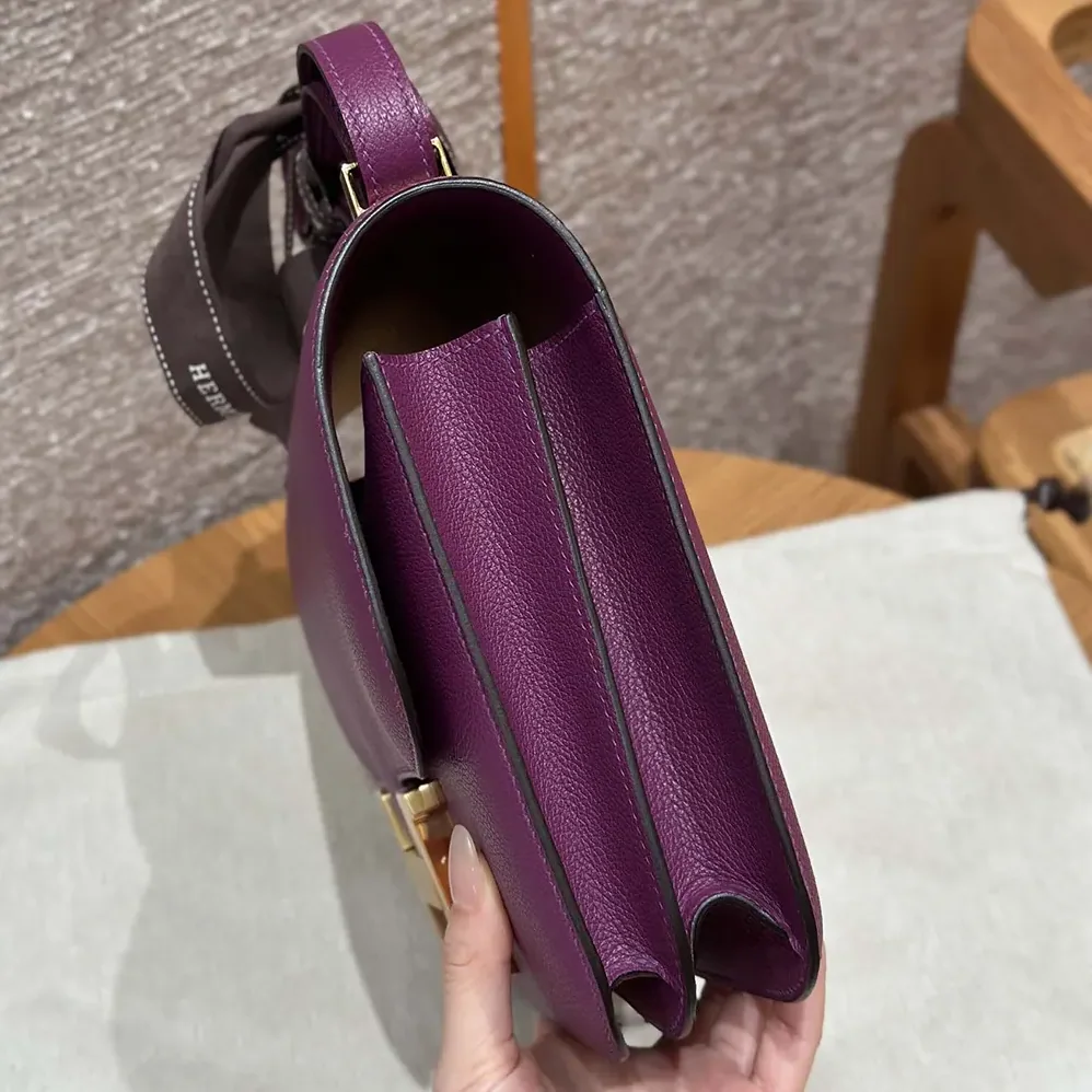 Hermes Constance 24 Bag Epsom Leather for Women in Purple/Gold