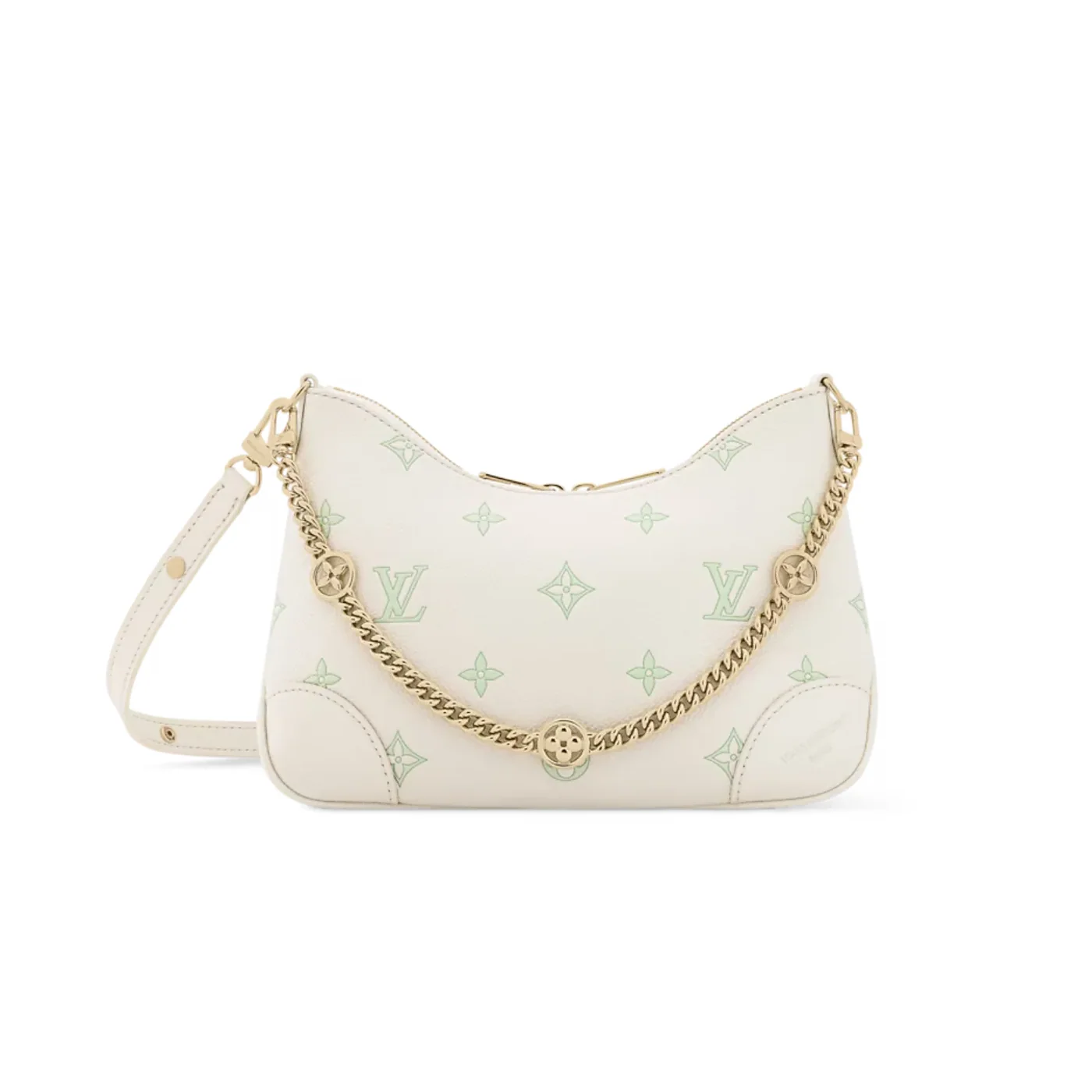 Louis Vuitton Boulogne PM Crossboy Bag / Milky White/ Green Gold Hardware