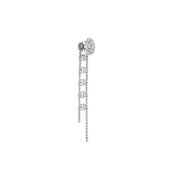 Chanel Bouton De Camélia Transformable Earrings White Gold