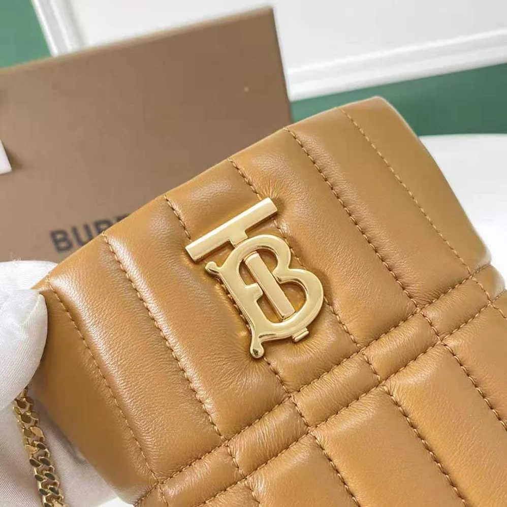 Burberry Micro Quilted Lambskin Lola Bucket Bag for Women in Brown Burberry Micro Quilted Lambskin Lola Bucket Bag for Women in Brown