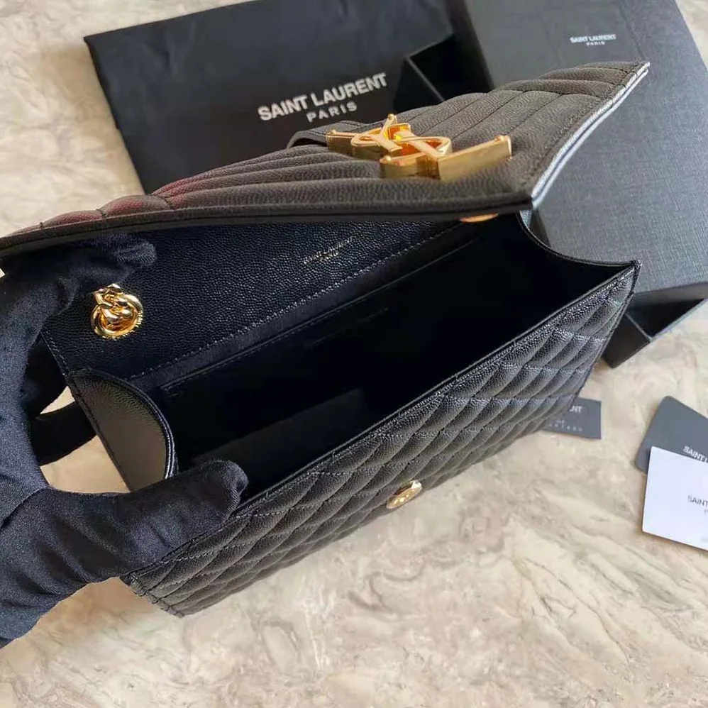 Saint Laurent YSL Envelope Medium Bag in Mix Matelasse Grain DE Poudre Embossed Leather for Women Saint Laurent YSL Envelope Medium Bag in Mix Matelasse Grain DE Poudre Embossed Leather for Women