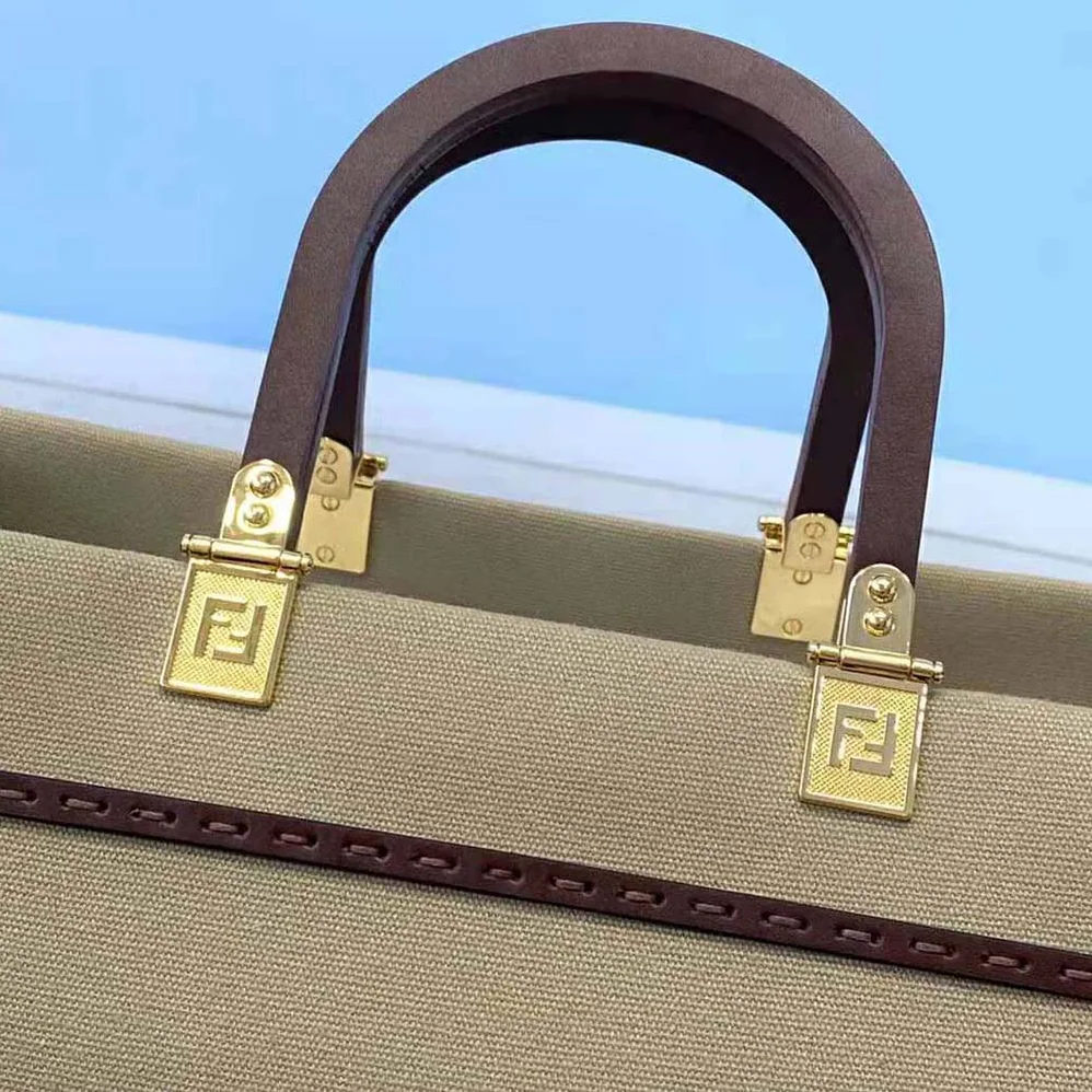 Fendi Fendi Sunshine Medium Beige Canvas Bag for Women