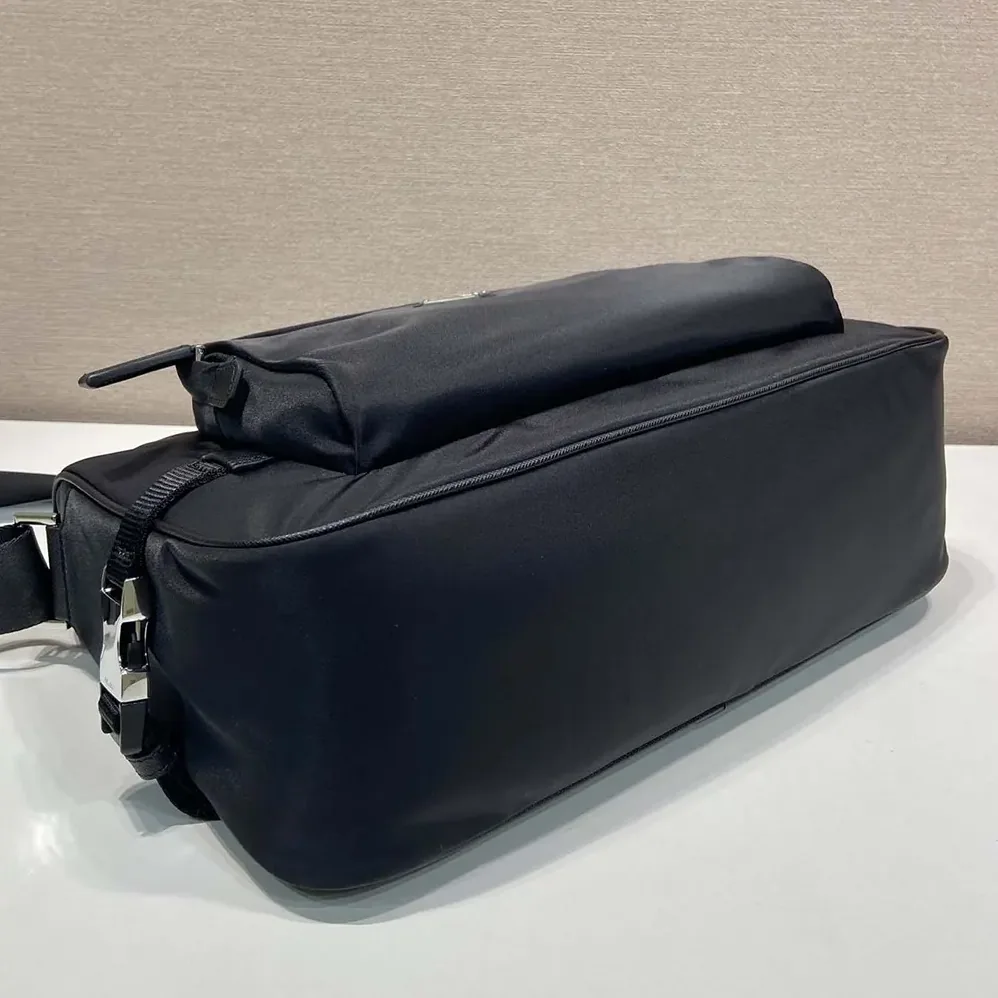 Prada Large Re-Nylon and Saffiano Leather Shoulder Bag for Unisex