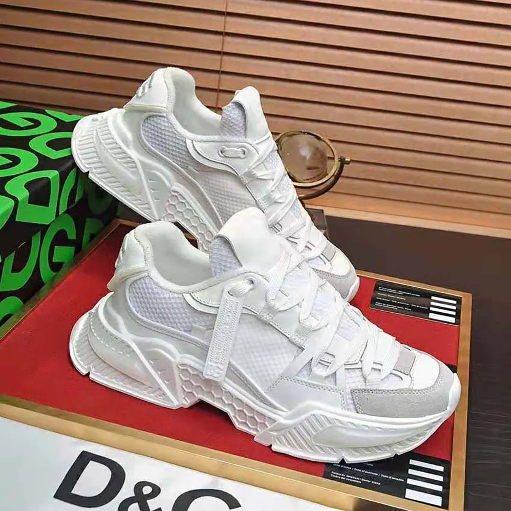 Dolce Gabbana D&G Mixed-Material Airmaster Sneakers for Unisex in White