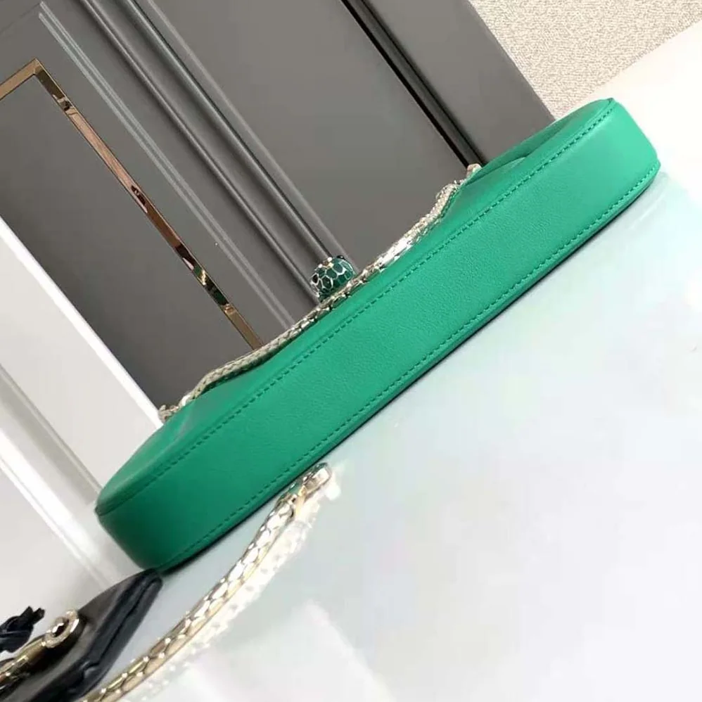 Bvlgari Serpenti Baia Small Shoulder Bag in Calf Leather for Women in Green Bvlgari Serpenti Baia Small Shoulder Bag in Calf Leather for Women in Green