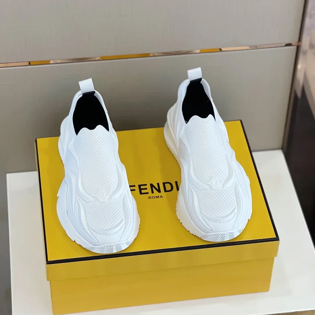 FD Fendi Flow Running Sneakers White 7E1504AHI8F0V4D