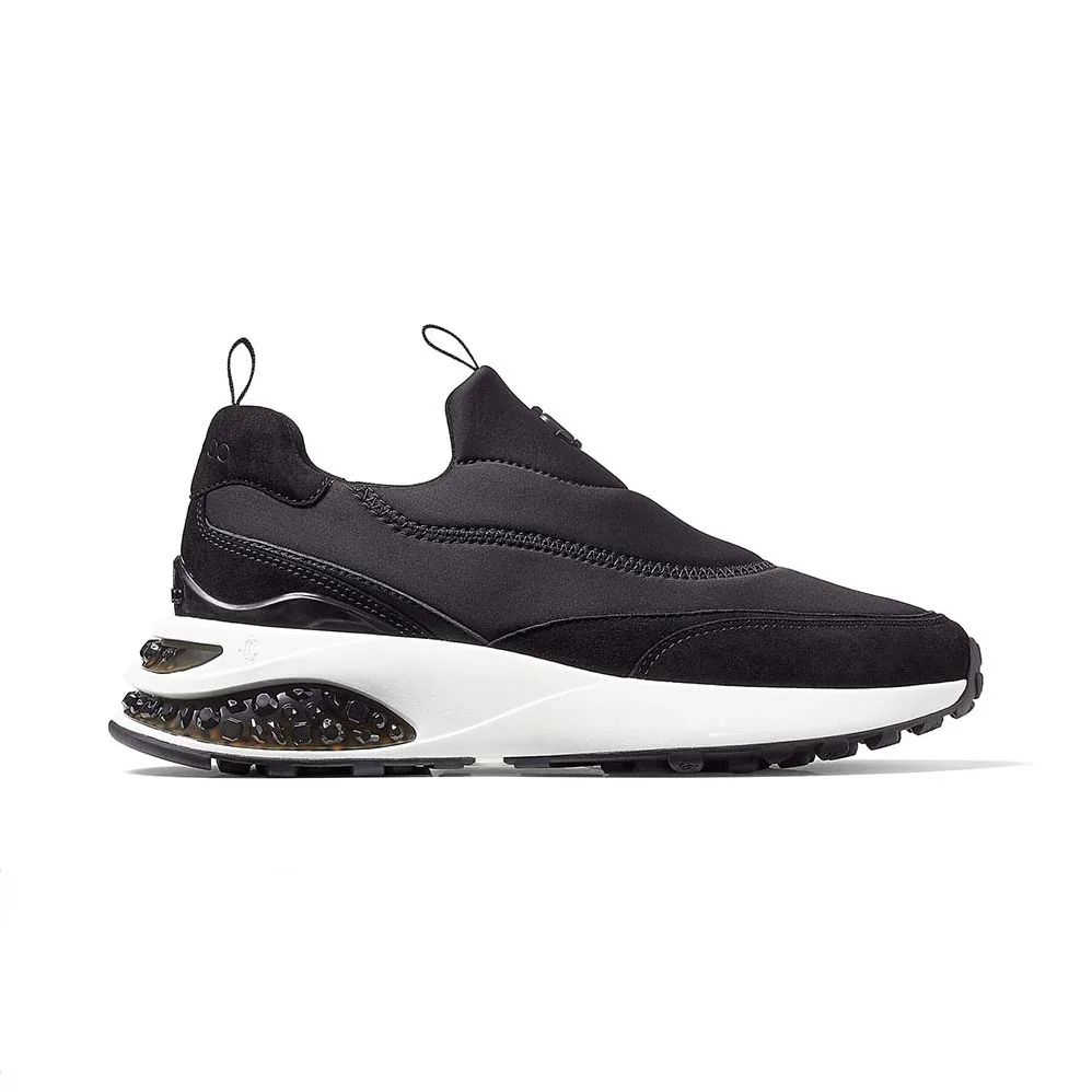 Jimmy Choo Memphis/F Ballet Black Neoprene and Leather Low Top Trainers for Women Jimmy Choo Memphis/F Ballet Black Neoprene and Leather Low Top Trainers for Women
