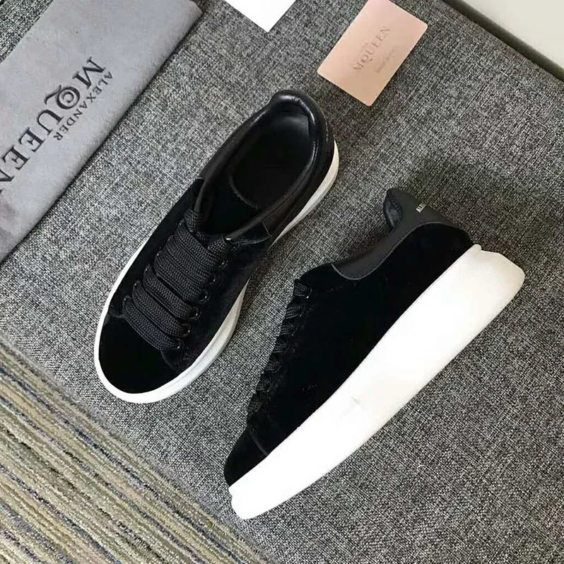 Alexander Mcqueen Oversized Sneaker With Black Velvet Calf Leather for Unisex Alexander Mcqueen Oversized Sneaker With Black Velvet Calf Leather for Unisex