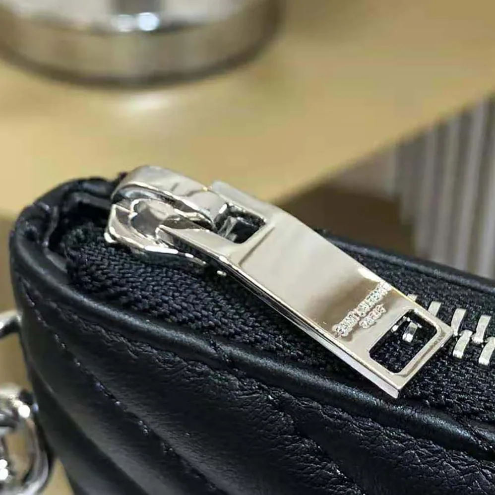 Saint Laurent YSL Monogram Document Holder in Matelasse Leather for Women in Silver Saint Laurent YSL Monogram Document Holder in Matelasse Leather for Women in Silver