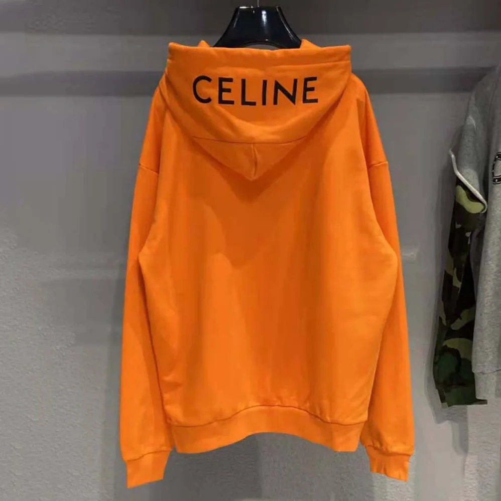 Celine Loose Sweatshirt in Cotton Fleece for Women in Orange Celine Loose Sweatshirt in Cotton Fleece for Women in Orange