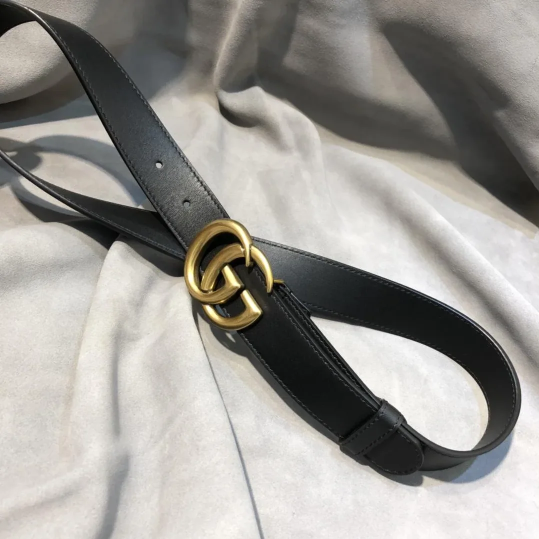 Gucci Belt With Double G Buckle Black /