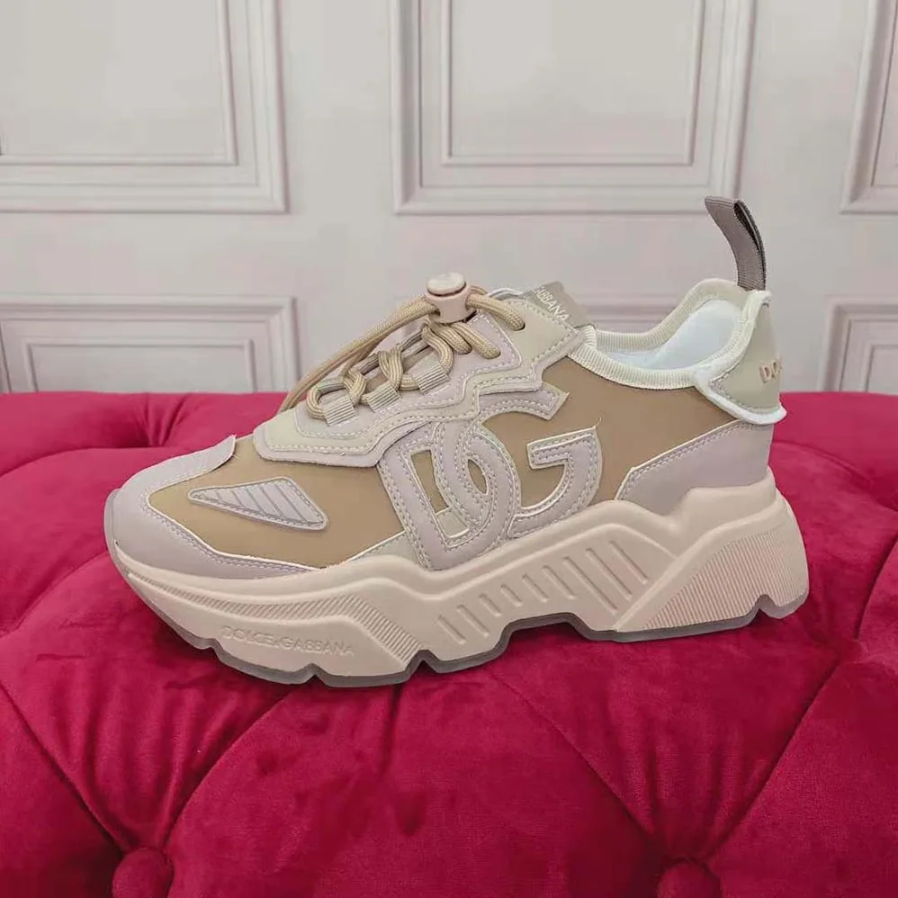 Dolce Gabbana D&G Mixed-Materials Daymaster Sneakers for Women in Brown