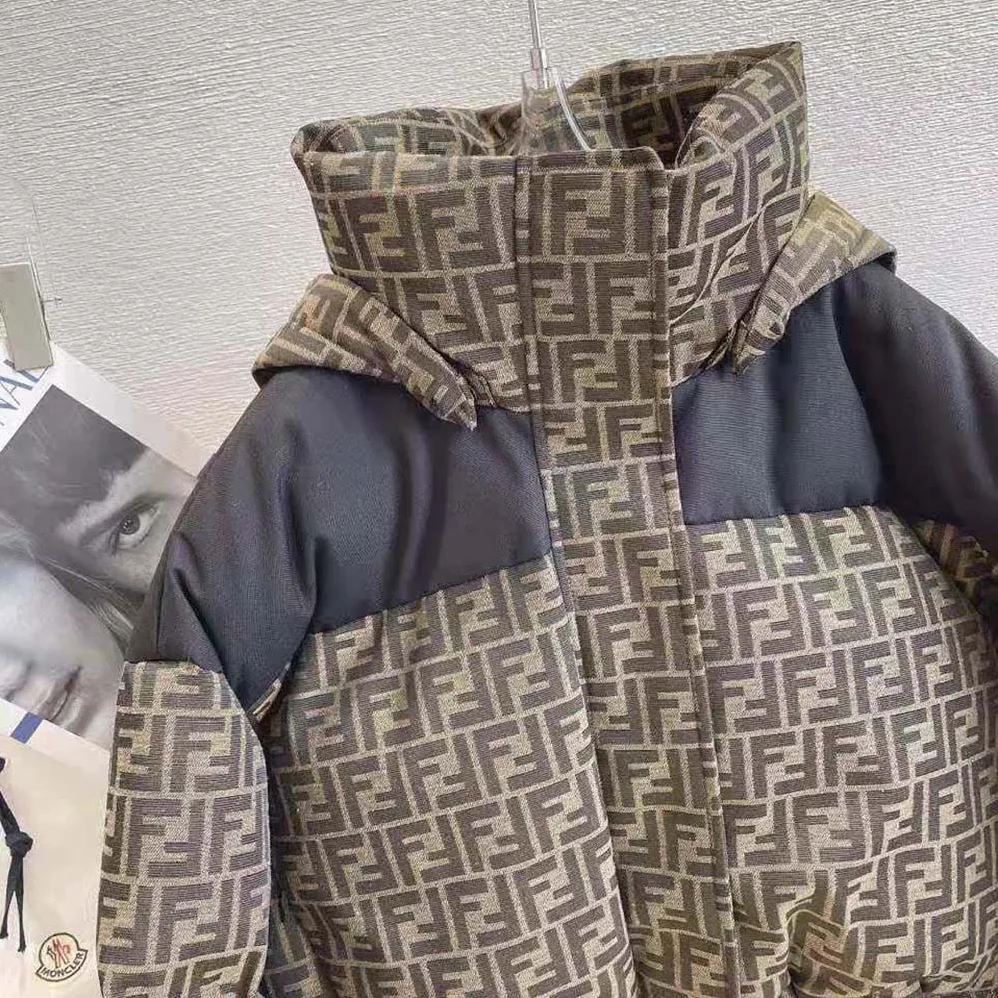 Fendi Ski Jacket Brown Canvas Jacket for Women in Brown