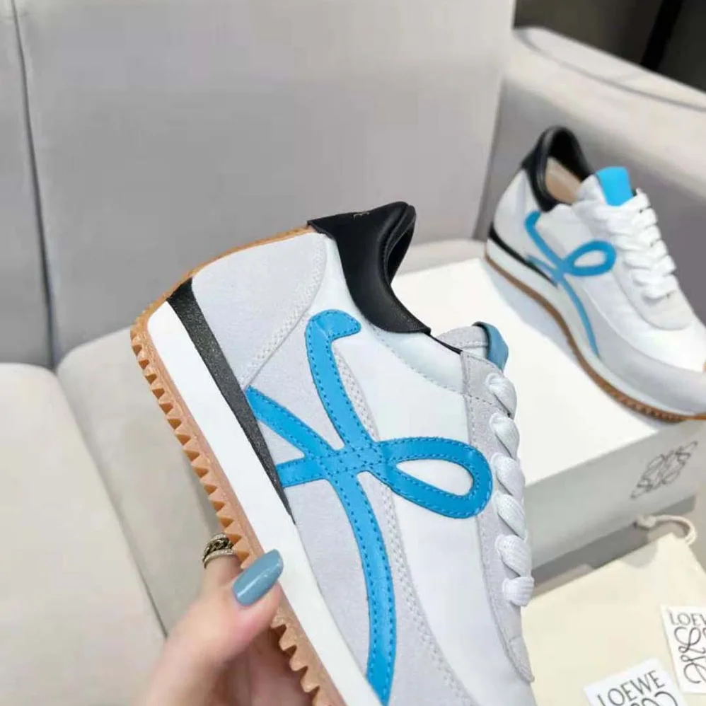 Loewe Flow Runner in Nylon and Calfskin for Unisex in Blue
