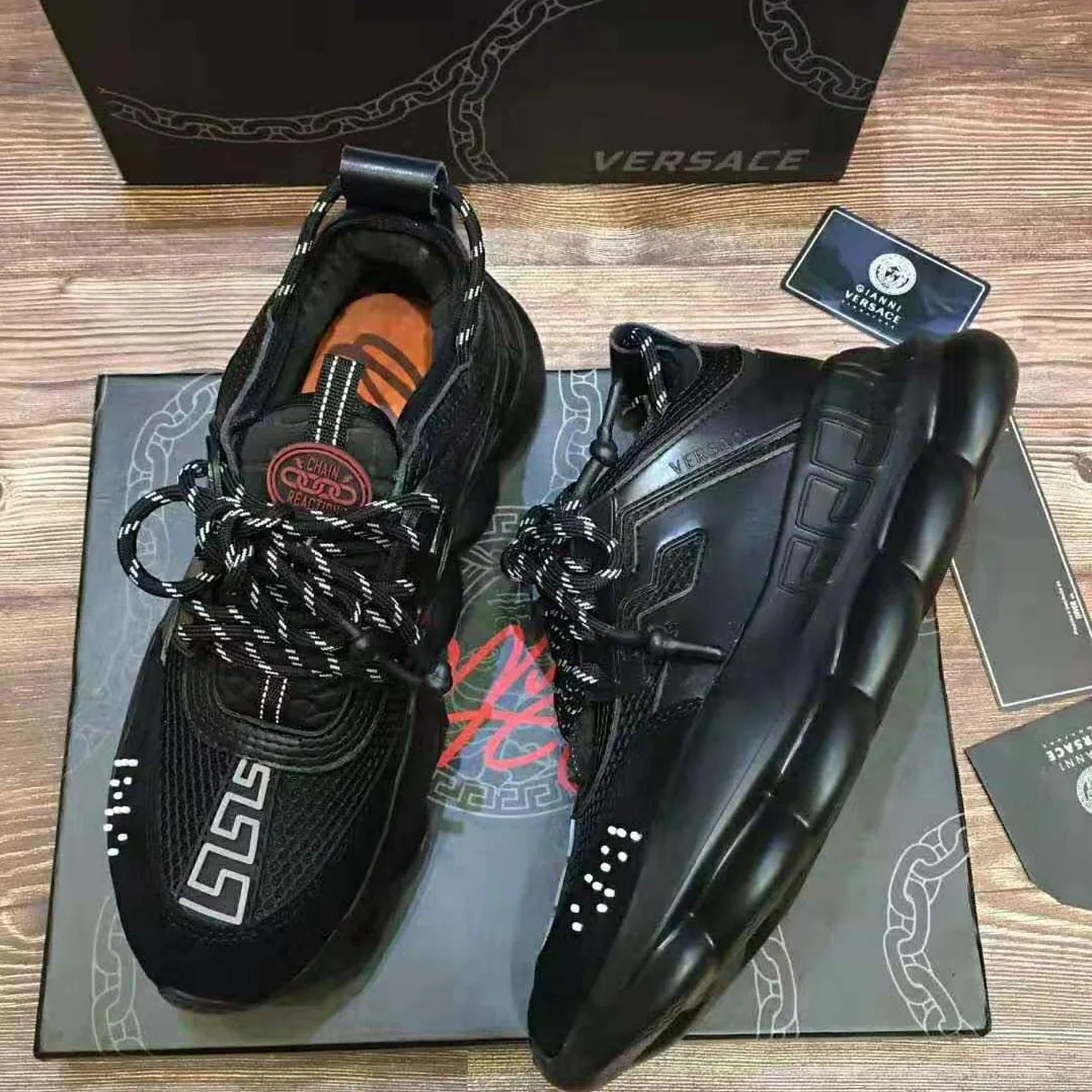 Versace Chain Reaction Sneakers for Men in Black