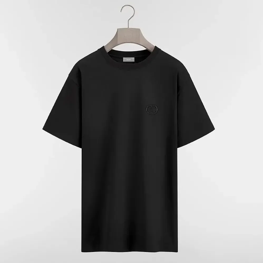 Dior CD Icon T-Shirt Relaxed Fit Black Cotton Jersey for Men Dior CD Icon T-Shirt Relaxed Fit Black Cotton Jersey for Men