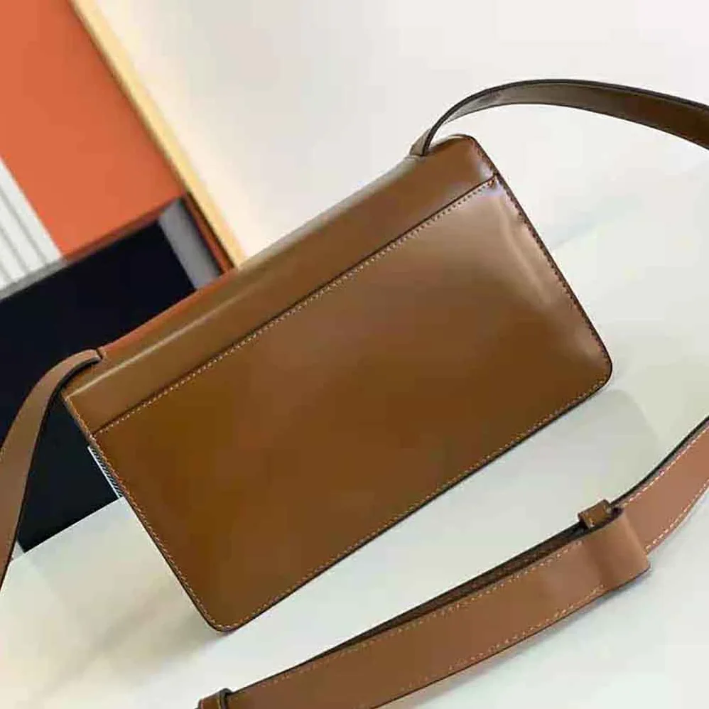 Prada Embleme Brushed-Leather Bag for Women in Brown