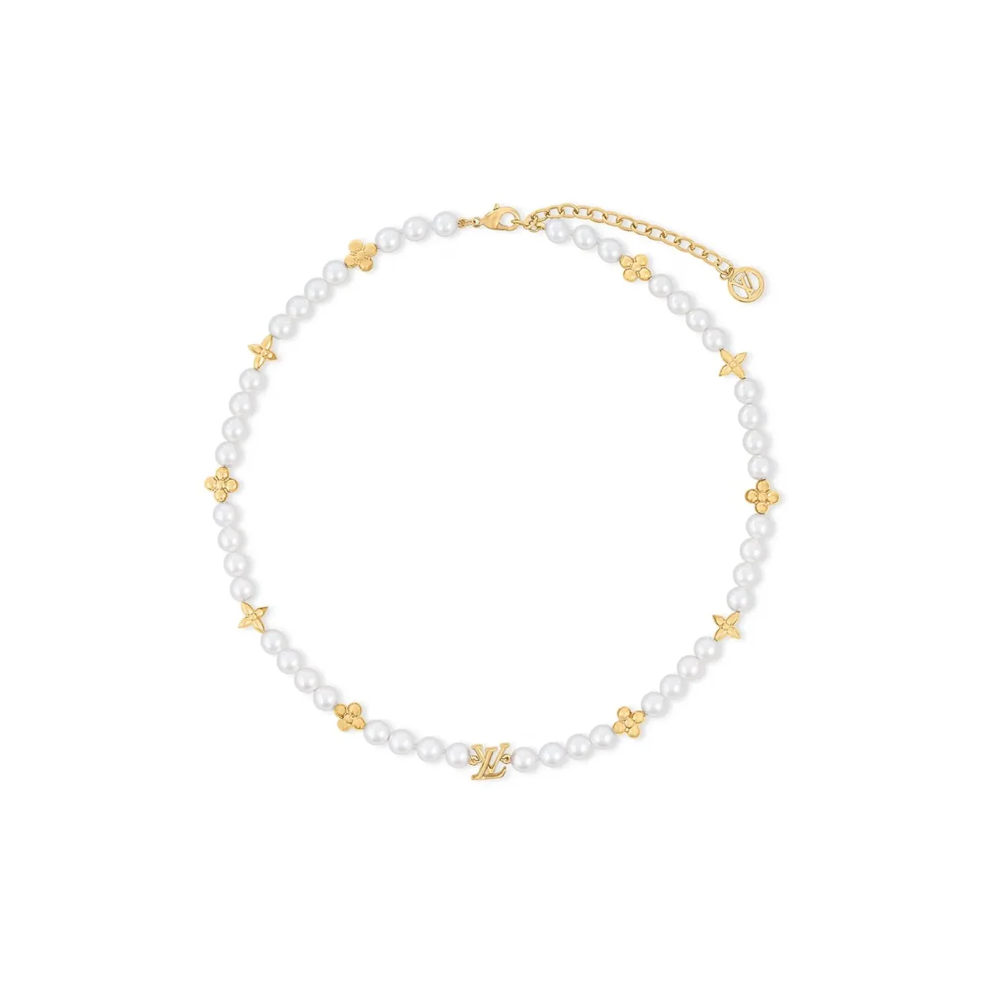 Louis Vuitton My Pearl Necklace Gold in Toned