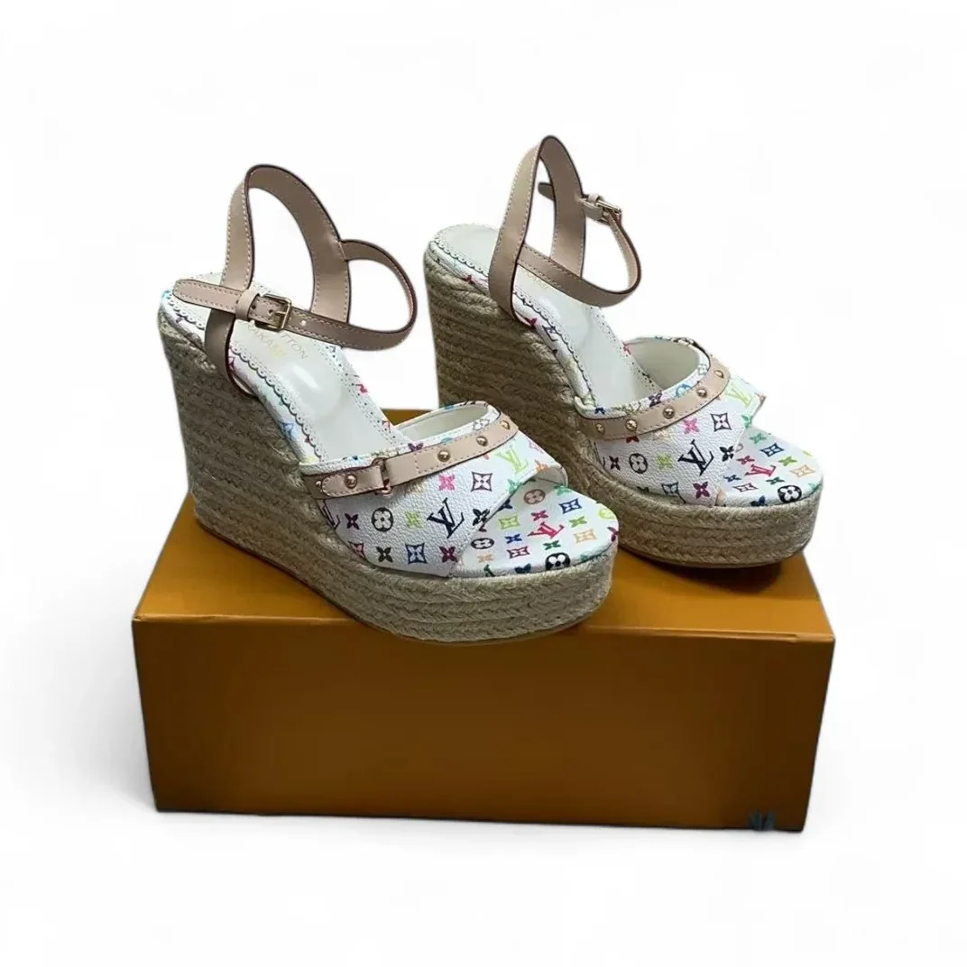 Louis Vuitton LV x TM Helios Wedge Sandal White 1AGYX0