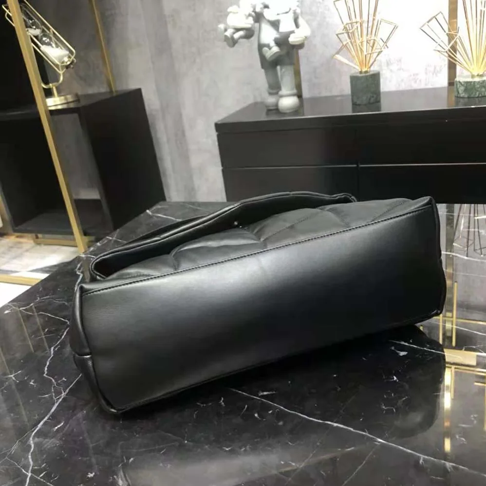 Saint Laurent YSL Puffer Medium Chain Bag in Quilted Lambskin for Women in Black