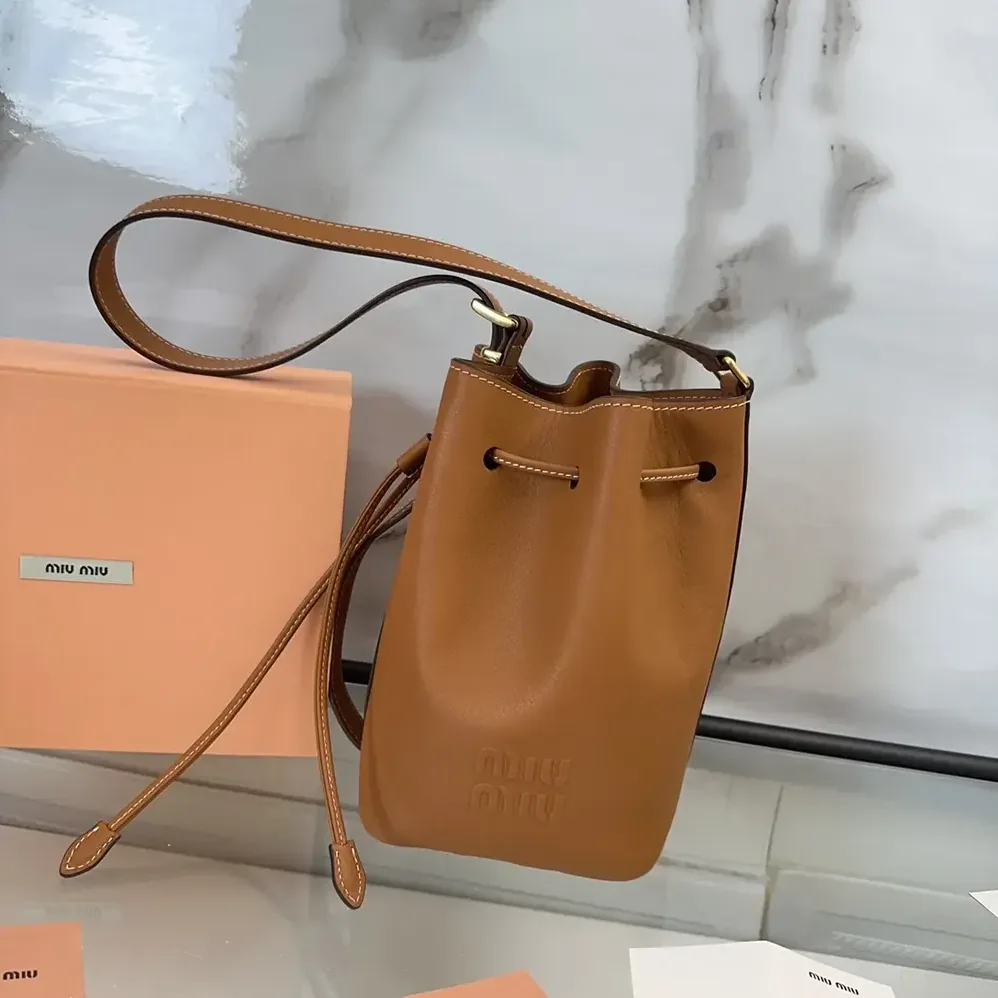 Miu Miu Leather Bucket Bag-Black 5BE090_2CRM_F0046_V_OOO for Women Miu Miu Leather Bucket Bag-Black 5BE090_2CRM_F0046_V_OOO for Women