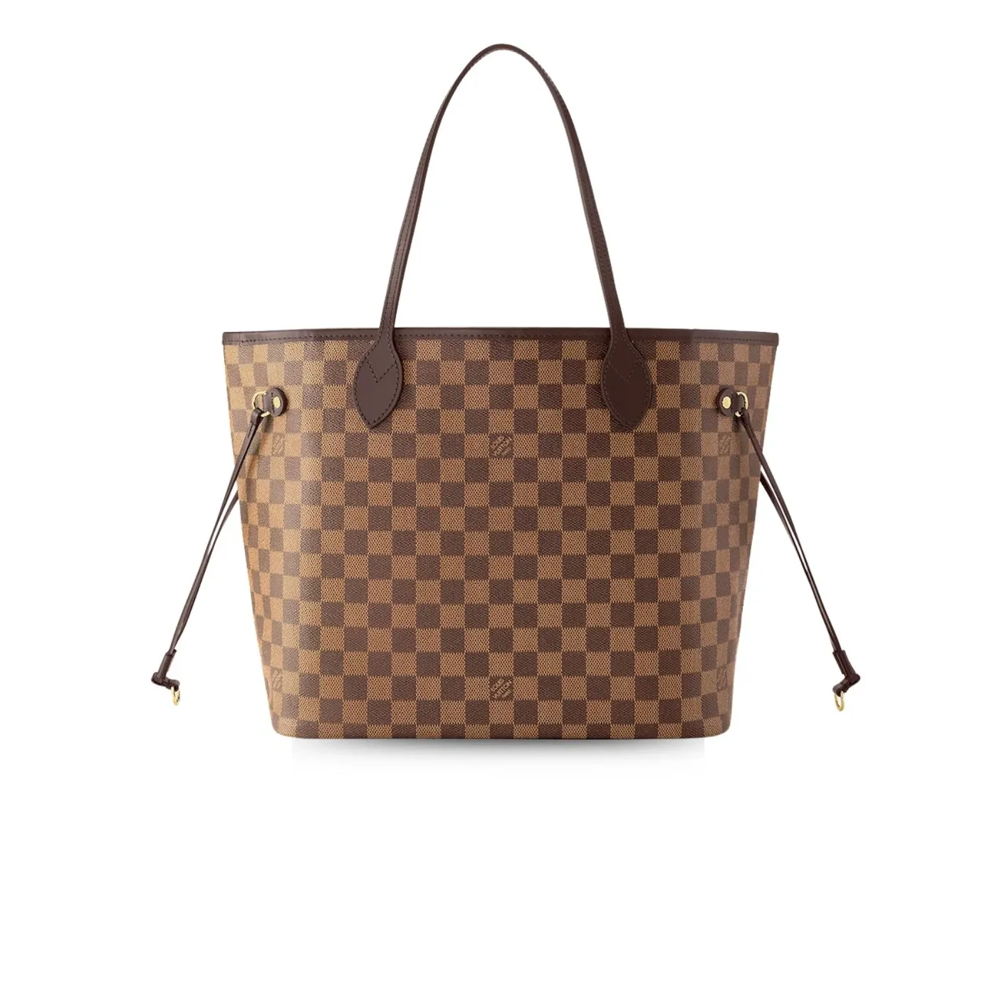 Louis Vuitton Neverfull MM Tote Bag in Brown Gold Hardware