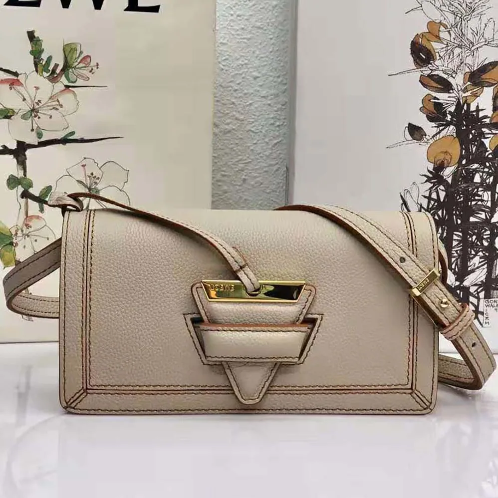 Loewe Mini Barcelona Soft Bag in Soft Grained Calfskin for Women in White Loewe Mini Barcelona Soft Bag in Soft Grained Calfskin for Women in White