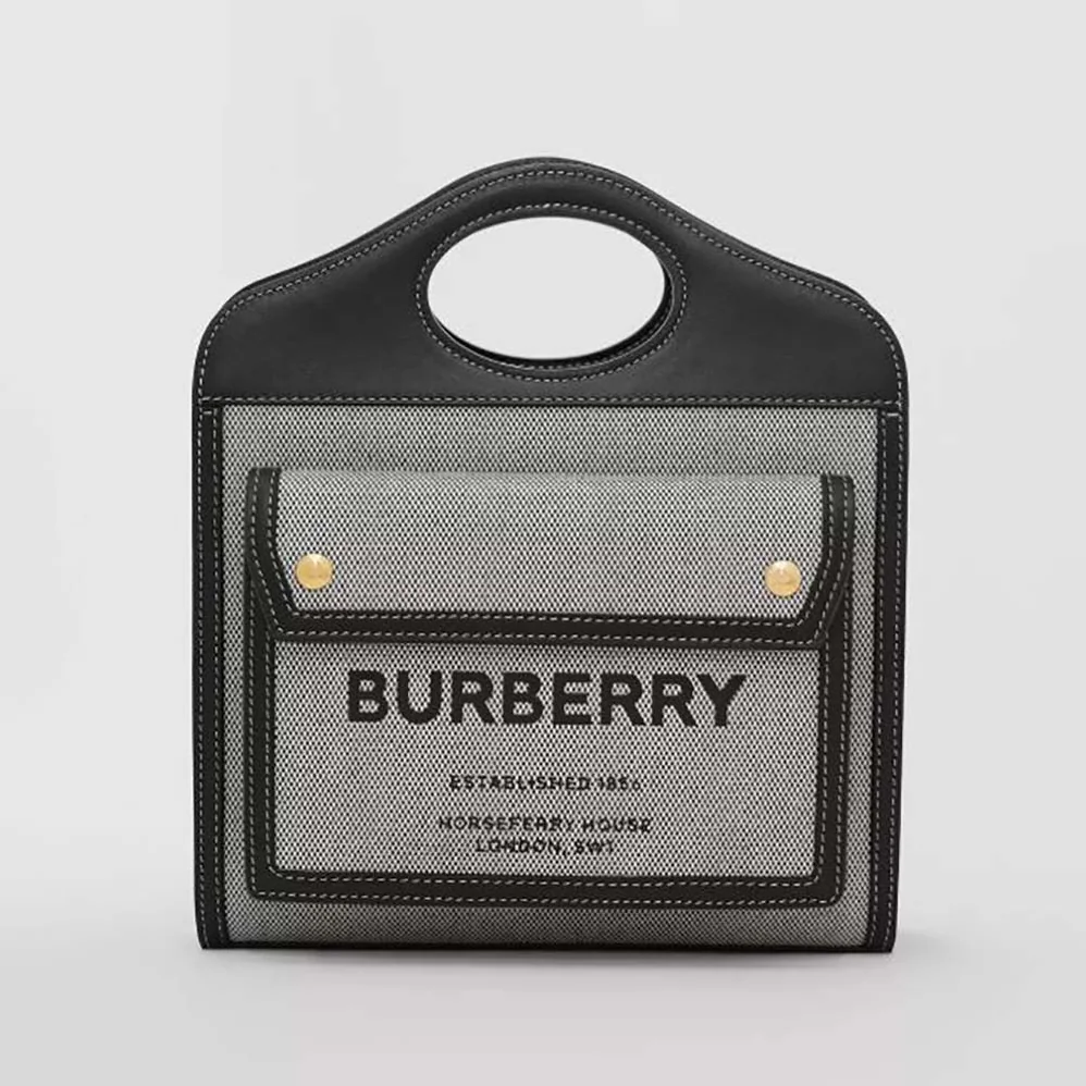 Burberry Mini Tri-tone Canvas and Leather Pocket Bag for Women Burberry Mini Tri-tone Canvas and Leather Pocket Bag for Women