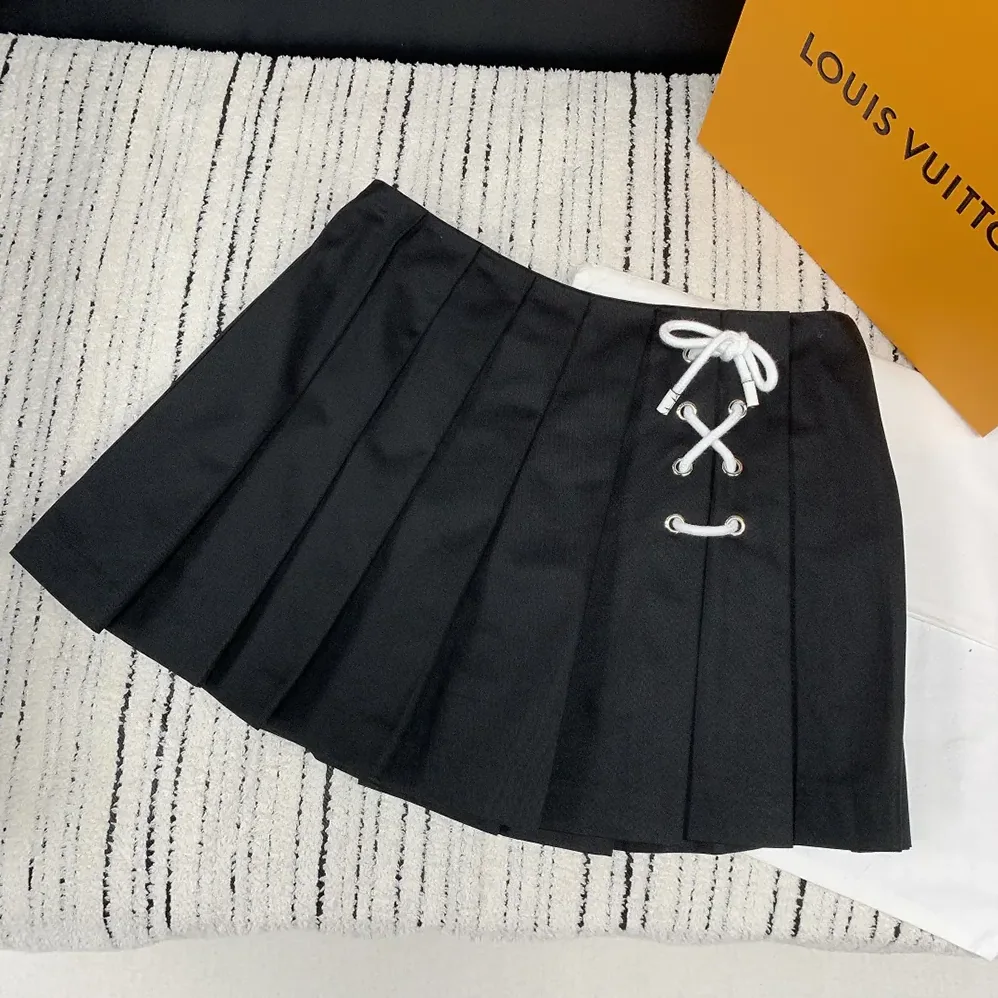 Prada Pleated Stretch Drill Miniskirt for Women