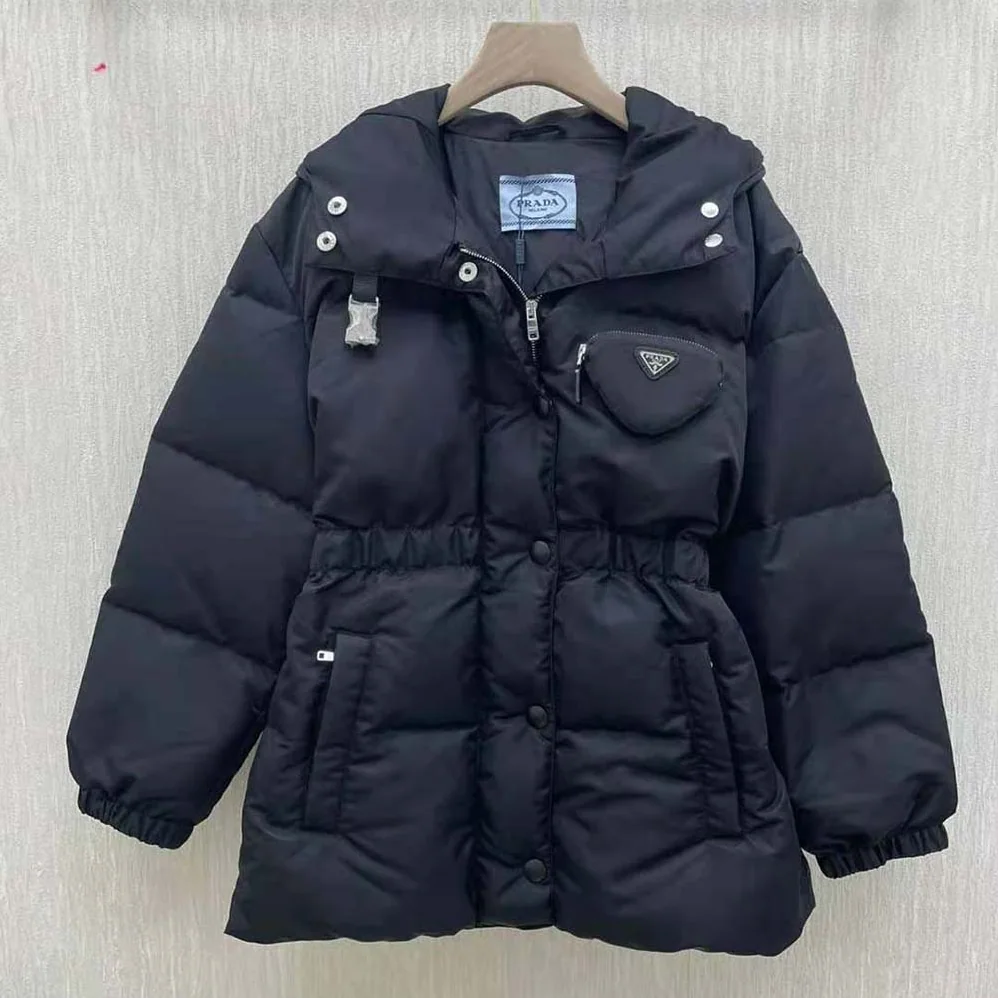 Prada Re-Nylon Down Jacket for Women in Black Prada Re-Nylon Down Jacket for Women in Black