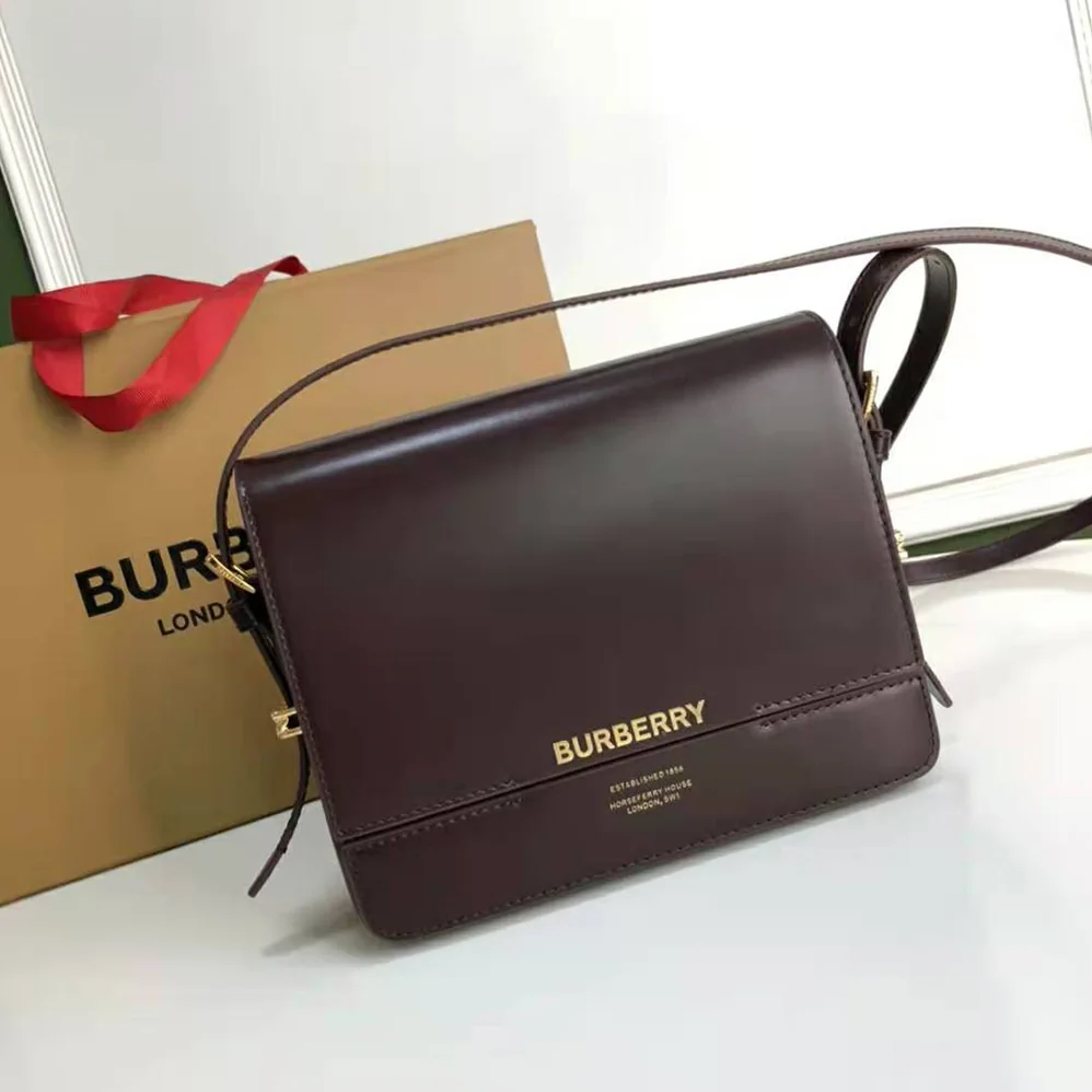 Burberry Small Two-tone Leather Grace Bag for Women in Maroon