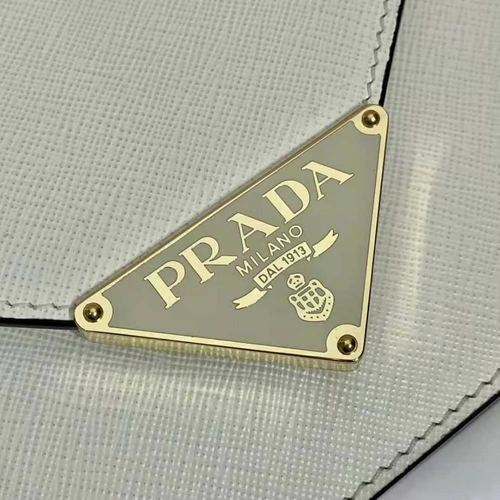 Prada Saffiano Leather Shoulder Bag for Women in White Prada Saffiano Leather Shoulder Bag for Women in White