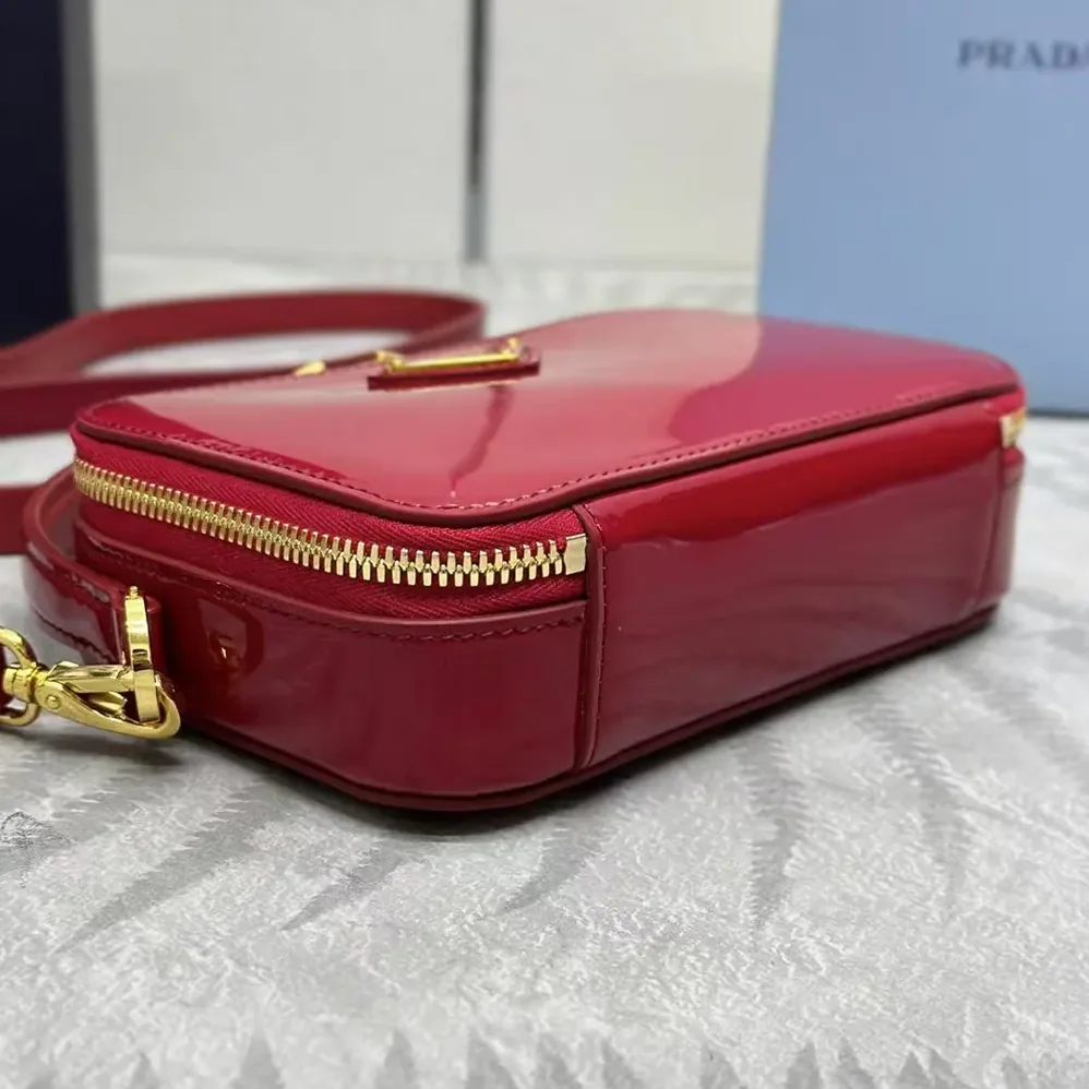 Prada Odette Patent Leather Mini-bag for Women in Red Prada Odette Patent Leather Mini-bag for Women in Red