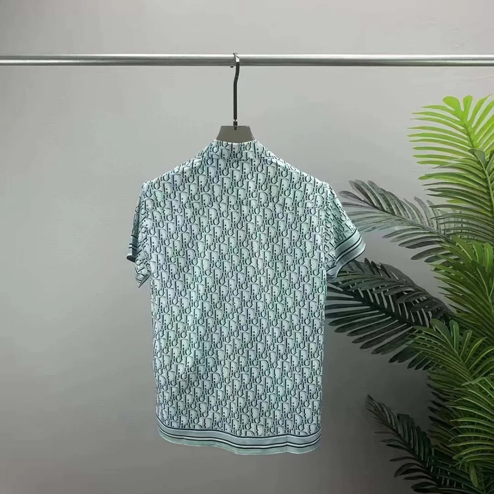 Dior Chez Moi Short-Sleeved Shirt White Dior Oblique Silk Twill for Men