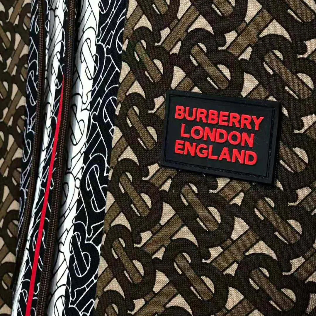 Burberry Monogram Stripe Print Cotton Oversized Hoodie for Men in Brown