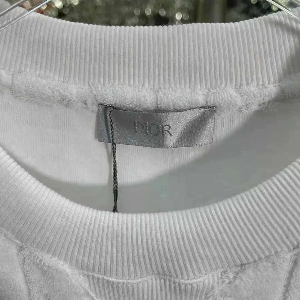 Dior Oblique T-shirt Relaxed Fit Off for Men in White Terry Cotton Jacquard Dior Oblique T-shirt Relaxed Fit Off for Men in White Terry Cotton Jacquard