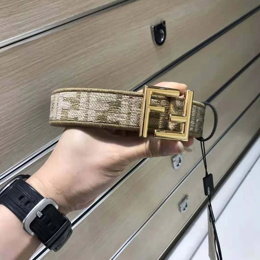 Fendi Brown Fabric Belt for Women