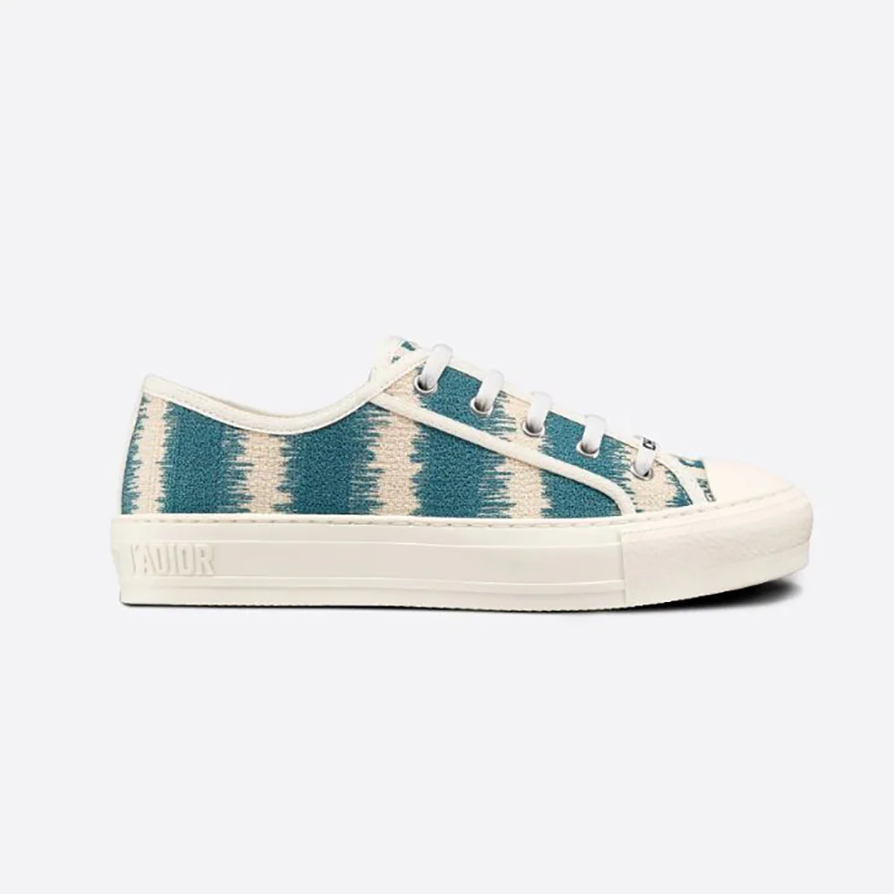 Dior Walk n dior Sneaker Deep Ocean Blue D for Women in Stripes Embroidered Cotton