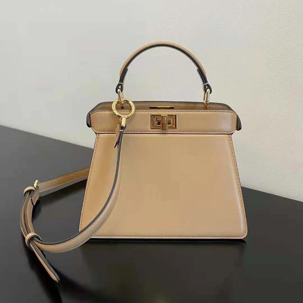 Fendi Peekaboo ISeeU Petite Beige Padded Nappa Leather Bag for Women